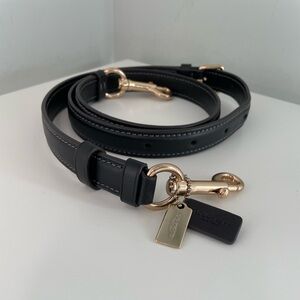 Coach Black Leather Crossbody Strap And Coach Mini Hang Tags